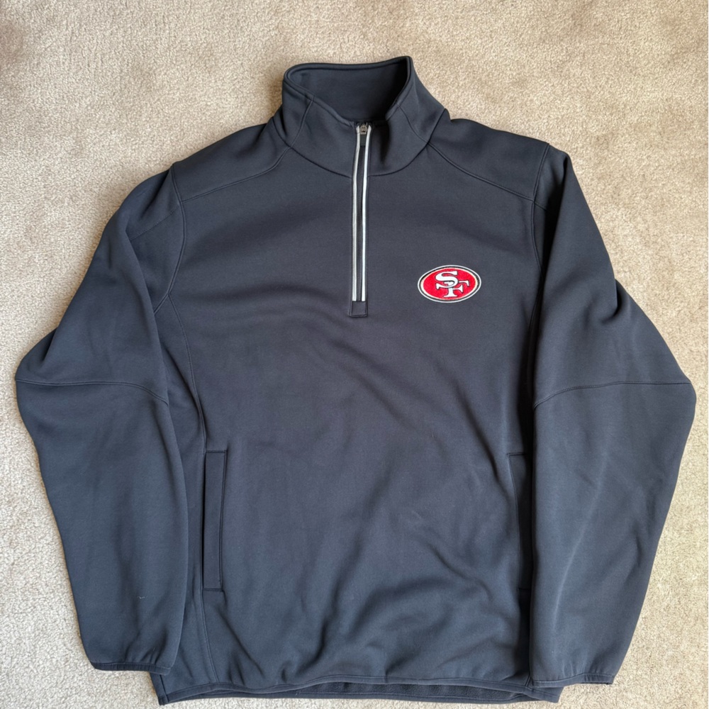 Black NFL Quarter-Zip Pullover with 49ers Logo